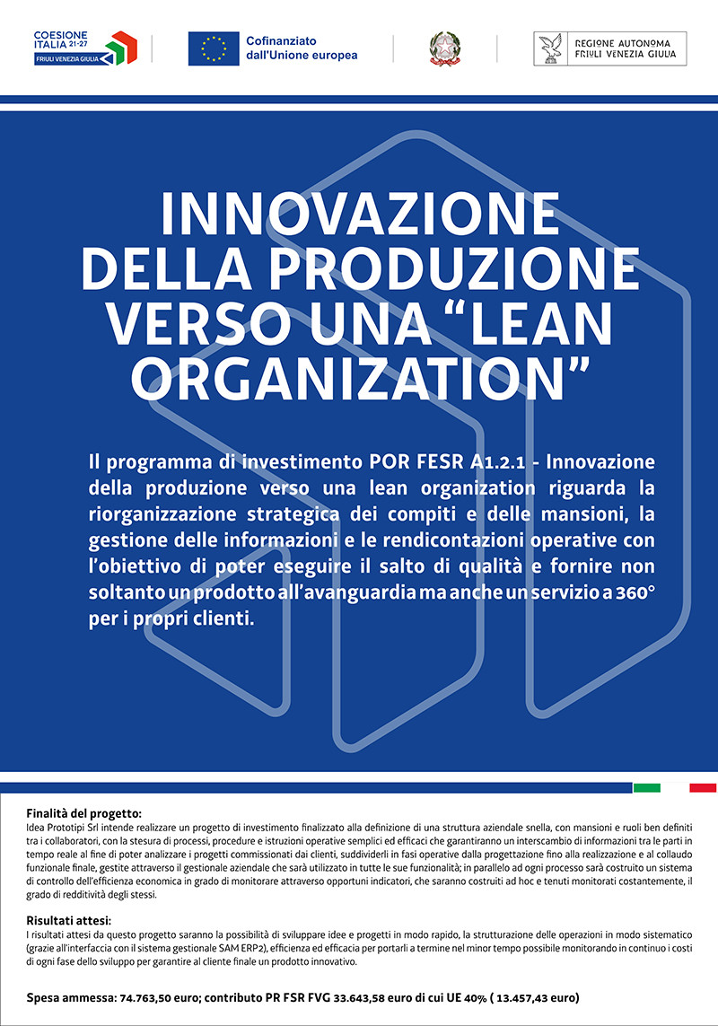 Innovazione della Produzione verso una Lean Organization — poster progetto